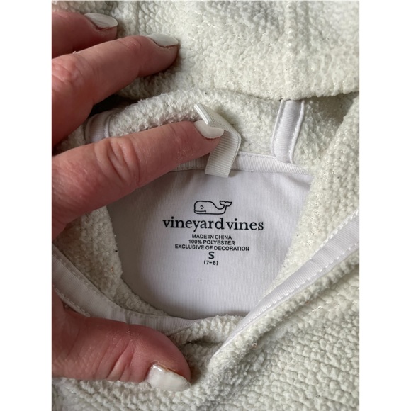 Vineyard Vines Girls' Fuzzy Color-Block Hi-Lo Hoodie Sz 7-8 - Picture 4 of 7